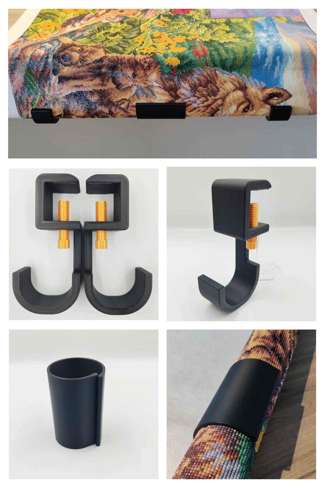 Table Clamps & Canvas Roller for Diamond Painting Canvas (Duo Set)